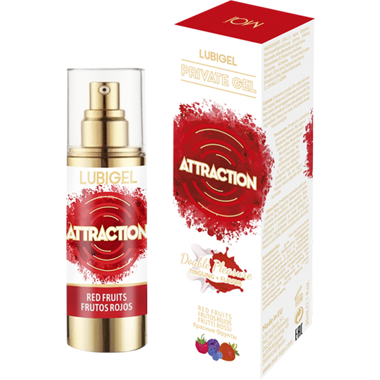 ATTRACTION LUBIGEL -VIBRADOR LIQUÍDO FRUTOS ROJOS - 30 ML