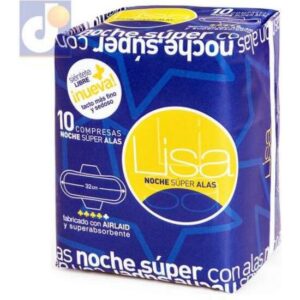 COMPRESA LISA ULTRA NOCHE SUPER 10UDS