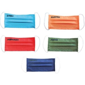 SET 5 MASCARILLAS LAVABLES LUNES-VIERNES